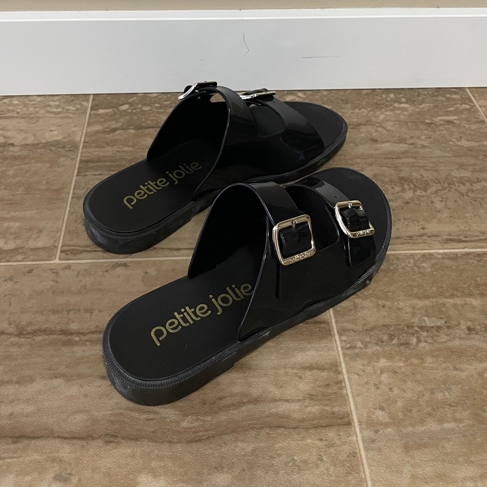Petite Jolie Recolorir Beats PVC Slides Double Strap Slide
